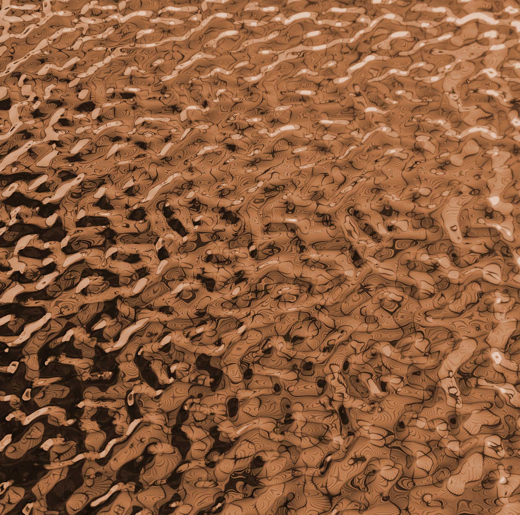 Copper Gold Water Ripple Panel